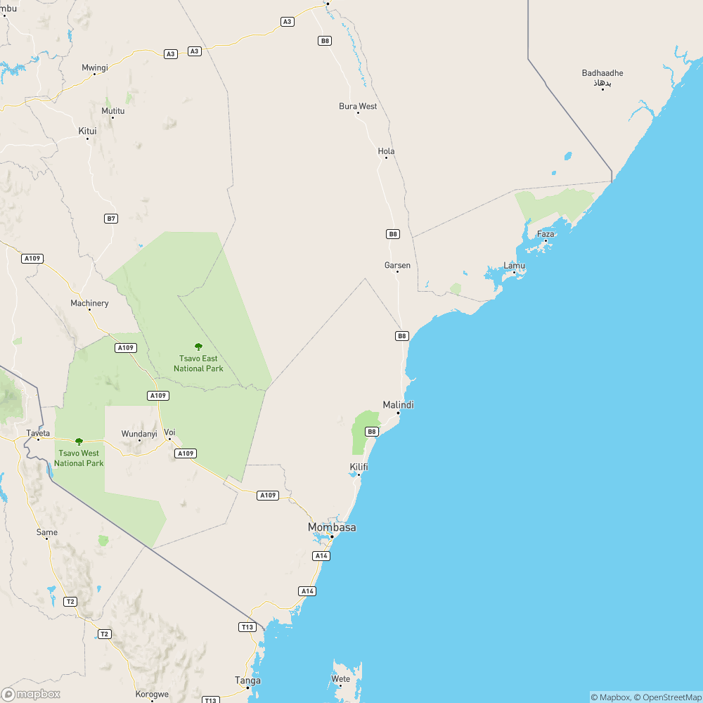 Kenya Coast Map